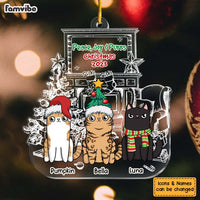 Personalized Gift For Cat Lovers Peace, Joy & Purrs Ornament 29681 thumb 1