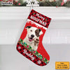 Personalized Christmas Gift Dog Buffalo Plaid Upload Photo Stocking 29682 1