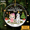 Personalized Christmas Gift Our First Christmas Together Baby And Dog Circle Ornament 29686 1