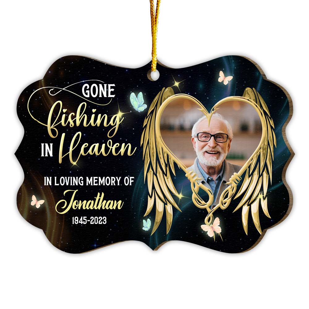 Personalized Gone Fishing Memorial Benelux Ornament 29687 Primary Mockup