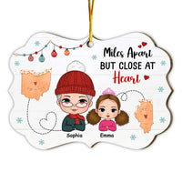 Personalized Christmas Gift For Grandma Granddaughter Miles Apart Benelux Ornament 29688 thumb 1