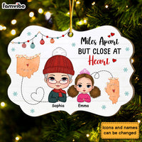 Personalized Christmas Gift For Grandma Granddaughter Miles Apart Benelux Ornament 29688 thumb 1