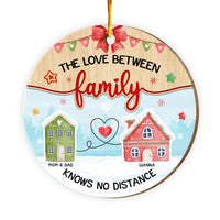 Personalized Gift For Family The Love Knows No Distance Christmas Circle Ornament 29689 thumb 1