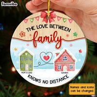 Personalized Gift For Family The Love Knows No Distance Christmas Circle Ornament 29689 thumb 1