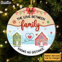 Personalized Gift For Family The Love Knows No Distance Christmas Circle Ornament 29689 thumb 1