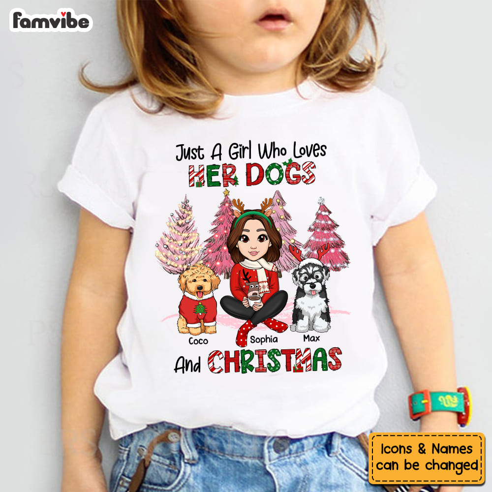 Personalized Christmas Gift For Granddaughter Dog Lover Kid T Shirt 29692 Mockup White