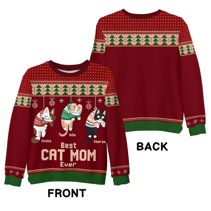 Personalized Cats Hanging  Funny Ugly Sweater 29694 1