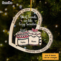 Personalized Good Friends Are Like Cozy Sweaters 2 Layered Mix Ornament 29695 thumb 1