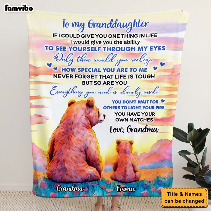 Personalized Gift For Granddaughter Bear Blanket 29697 1