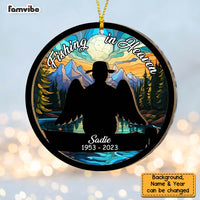 Personalized Memorial Christmas Gift Fishing In Heaven 2 Layered Mix Ornament 29703 thumb 1