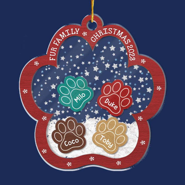 Personalized Gift For Dog Lovers Fur Family Christmas 5 Layered Shaker Ornament 29704 1