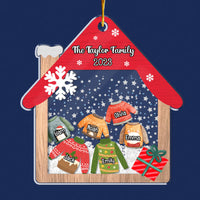 Personalized Gift For Family House Christmas Sweaters 5 Layered Shaker Ornament 29709 thumb 1