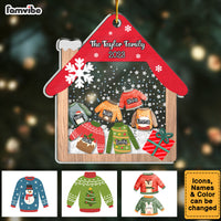 Personalized Gift For Family House Christmas Sweaters 5 Layered Shaker Ornament 29709 thumb 1
