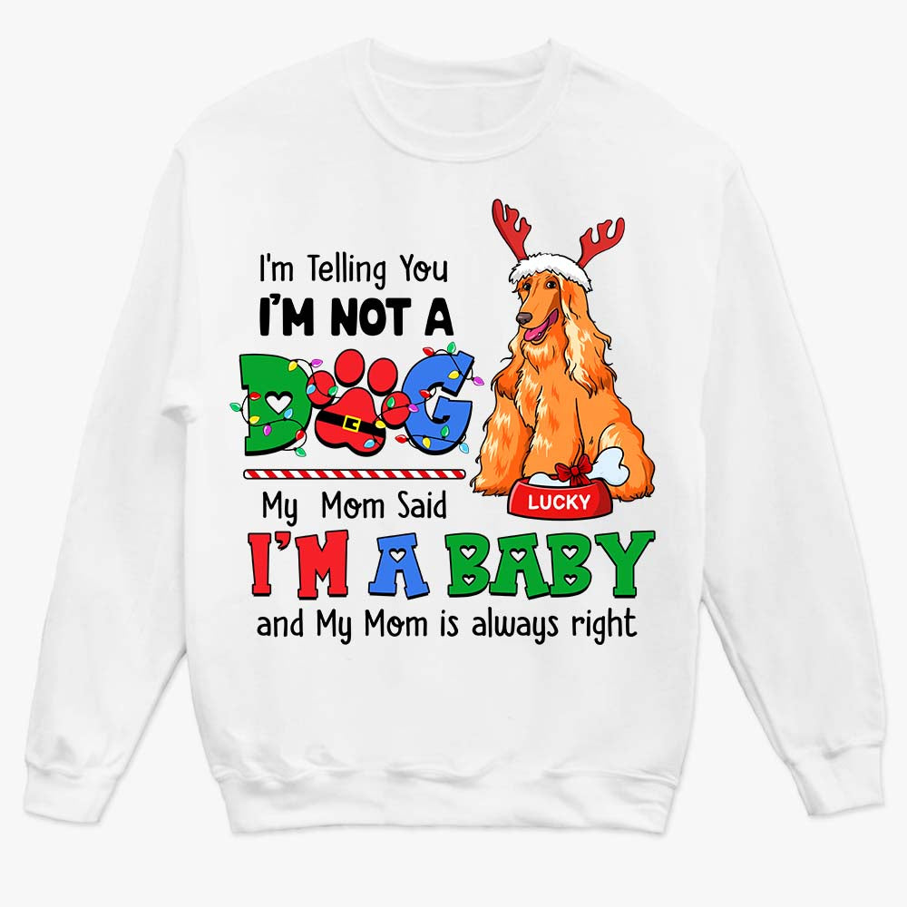 Personalized Gift For Dog Mom My Mom Said I'm A Baby Shirt Hoodie Sweatshirt 29710 Primary Mockup