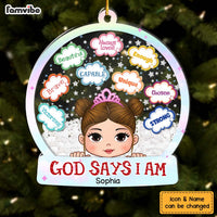 Personalized Gods Says I Am Granddaughter 5 Layered Shaker Ornament 29712 thumb 1