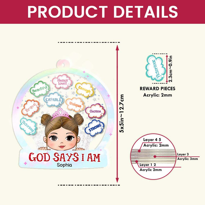 Personalized Gods Says I Am Granddaughter 5 Layered Shaker Ornament 29712 1