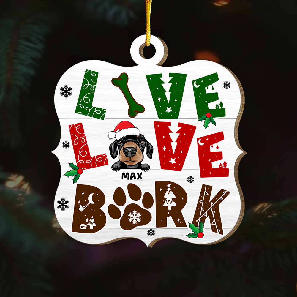 Personalized Live Love Bark Gift For Dog Lover Ornament 29713 Primary Mockup