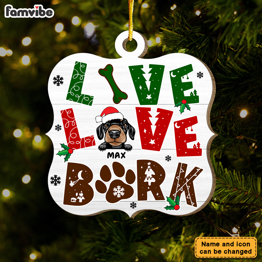 Personalized Live Love Bark Gift For Dog Lover Ornament 29713 Primary Mockup