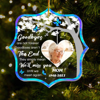 Personalized Goodbyes Are Not Forever Memorial Ornament 29716 thumb 1