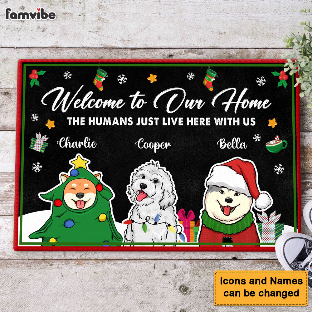 Personalized Christmas Gift For Dog Lovers Welcome To Our Home Doormat 29718 Primary Mockup