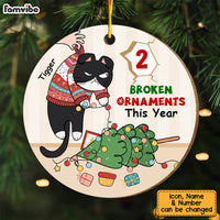 Personalized Gift For Cat Lovers Broken Ornament This Year Circle Ornament 29719 thumb 1