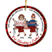 Personalized Gift For Friends Our Friendship Is Endless Circle Ornament 29721 thumb 1