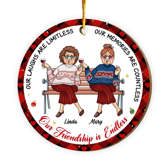 Personalized Gift For Friends Our Friendship Is Endless Circle Ornament 29721 1