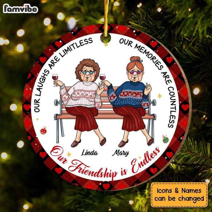 Personalized Gift For Friends Our Friendship Is Endless Circle Ornament 29721 1