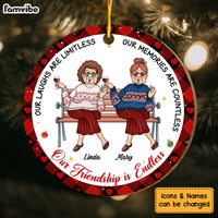 Personalized Gift For Friends Our Friendship Is Endless Circle Ornament 29721 thumb 1