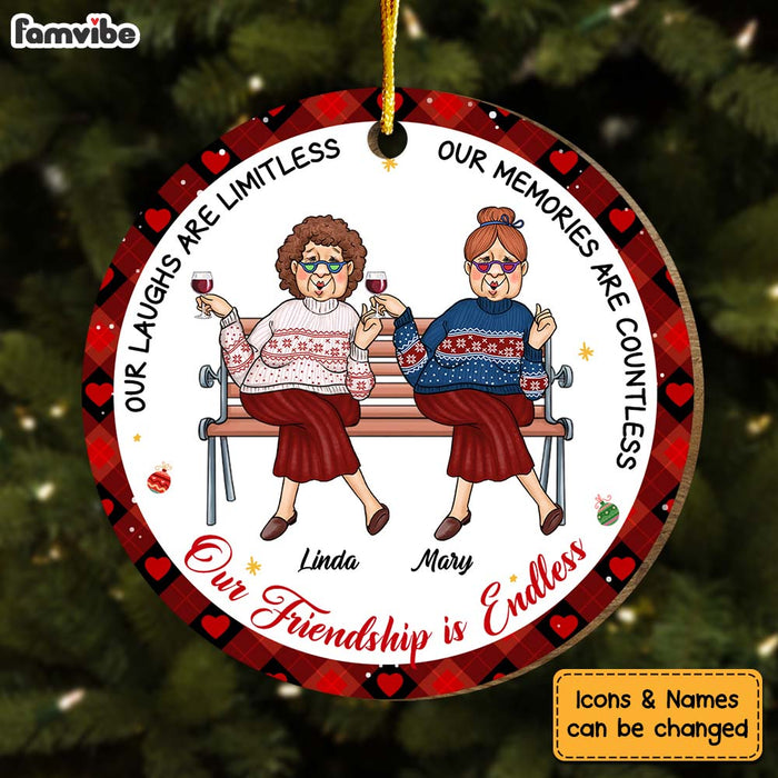 Personalized Gift For Friends Our Friendship Is Endless Circle Ornament 29721 1