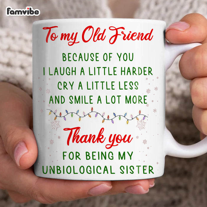 Personalized Christmas Gift For Friends Because Of You Mug 29722 1