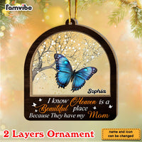 Personalized I Know Heaven Is A Beautiful Place Memorial 2 Layered Mix Ornament 29723 thumb 1
