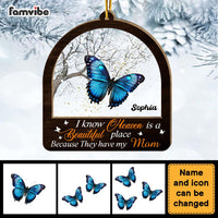 Personalized I Know Heaven Is A Beautiful Place Memorial 2 Layered Mix Ornament 29723 thumb 1