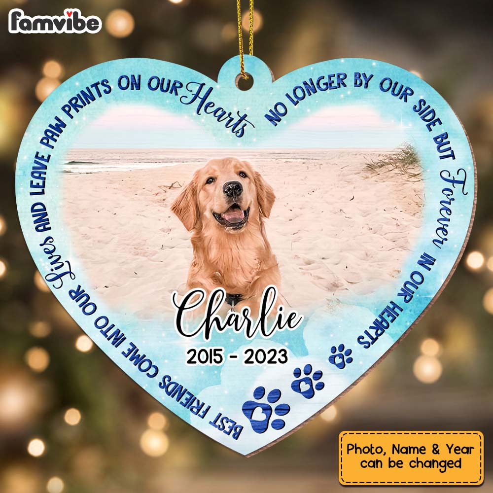 Personalized Memorial Gift Dog Loss Forever In Our Hearts Ornament 29724 Primary Mockup
