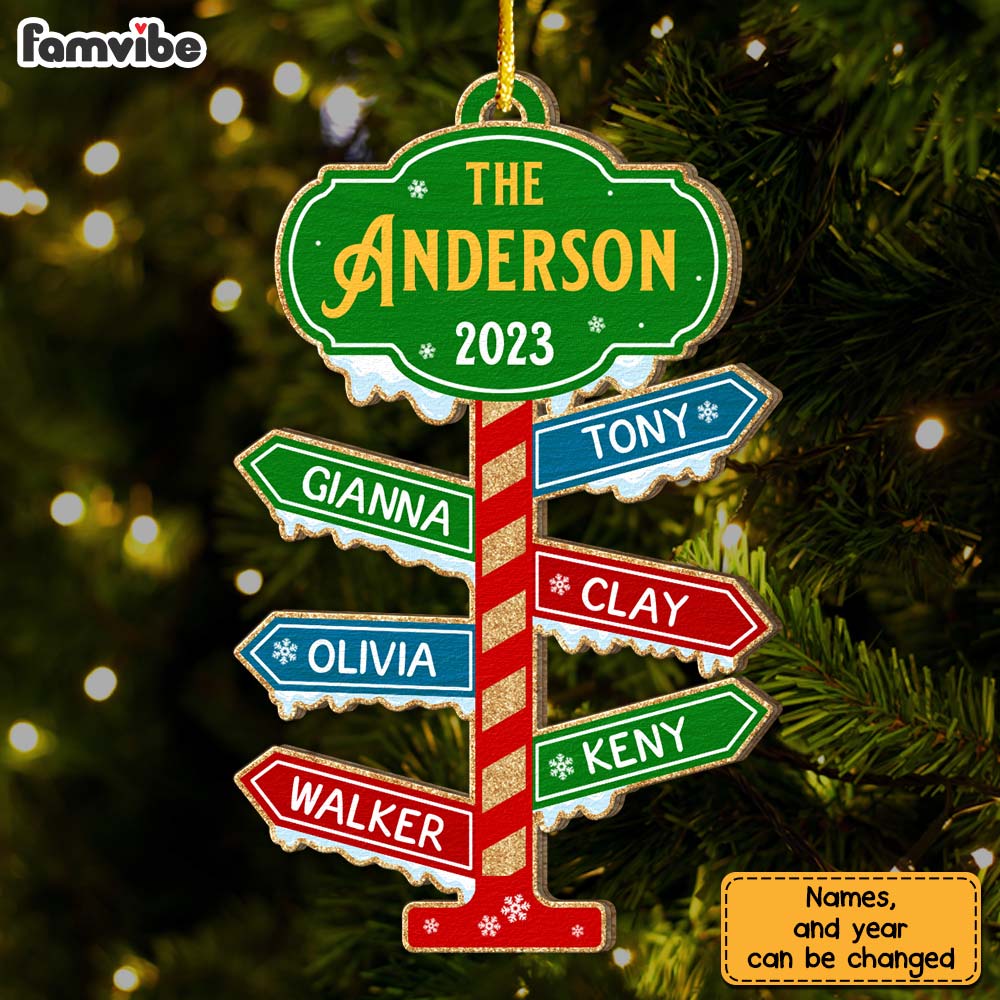 Personalized Gift For Family North Pole Ornament 29731 Primary Mockup