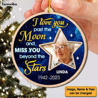 Personalized Memorial Gift Love You Pass The Moon 2 Layered Wood Ornament 29733 thumb 1