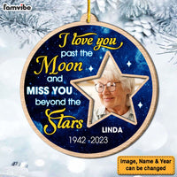 Personalized Memorial Gift Love You Pass The Moon 2 Layered Wood Ornament 29733 thumb 1