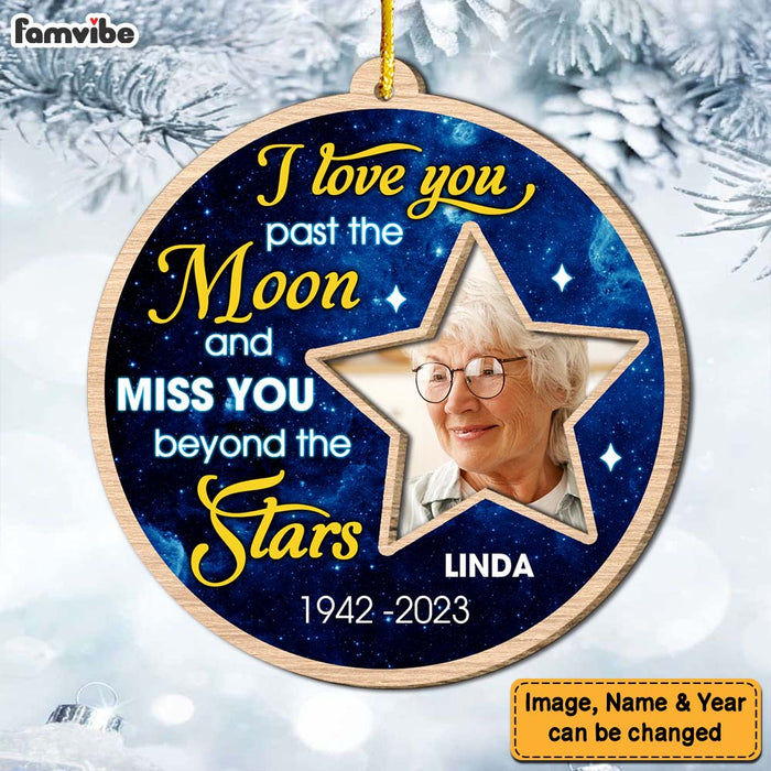 Personalized Memorial Gift Love You Pass The Moon 2 Layered Wood Ornament 29733 1