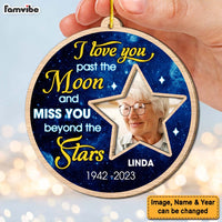 Personalized Memorial Gift Love You Pass The Moon 2 Layered Wood Ornament 29733 thumb 1