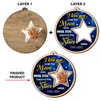 Personalized Memorial Gift Love You Pass The Moon 2 Layered Wood Ornament 29733 thumb 1