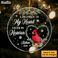 Personalized Memorial Gift Cardinal Piece Of My Heart Circle Ornament 29734 thumb 1