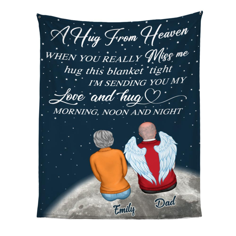 Personalized Memorial Gift A Hug From Heaven Blanket 29739 Primary Mockup