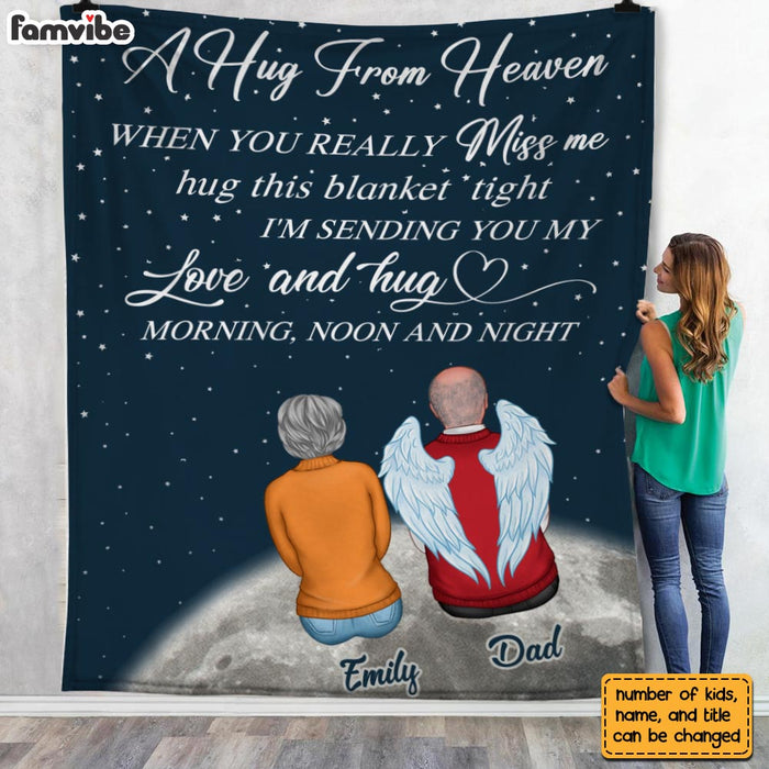 Personalized Throw Blanket Memorial, Mom Memorial, Memorial Gift, Hug From  Heaven, Sympathy Gift, Hug From Me to You, Photo Blanket 