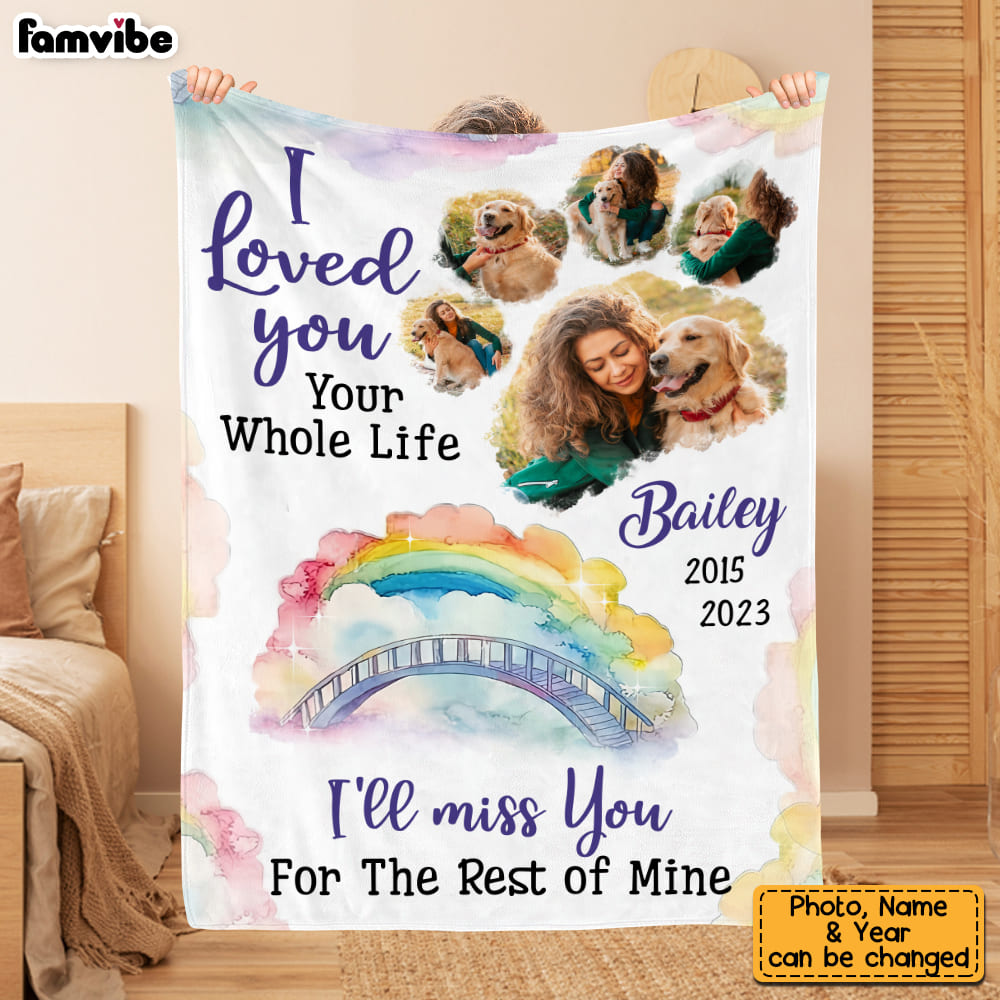 Personalized Dog Memorial Gift Upload Photo I Loved You I'll Miss You Blanket 29740 Primary Mockup