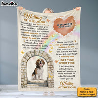 Personalized Dog Memorial Gift Waiting At The Door Blanket 29742 thumb 1