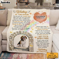 Personalized Dog Memorial Gift Waiting At The Door Blanket 29742 thumb 1