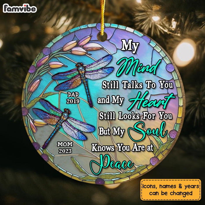 Personalized Memorial Dragonfly Gift Always Loved Circle Ornament 3009 -  Famvibe