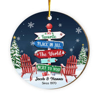 Personalized Gift For Couple My Favorite Place Circle Ornament 29759 thumb 1