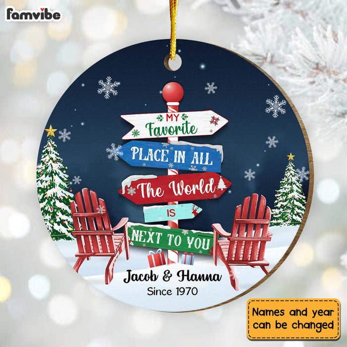 Personalized Gift For Couple My Favorite Place Circle Ornament 29759 1