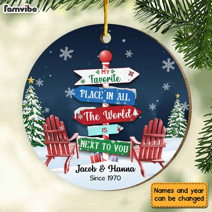 Personalized Gift For Couple My Favorite Place Circle Ornament 29759 1